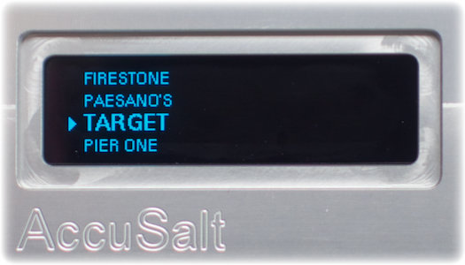 The AccuSalt can show the site list and will sequentially advance to the next site.